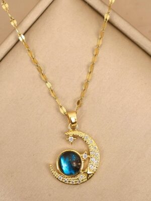 Celestial Moon & Galaxy Necklace