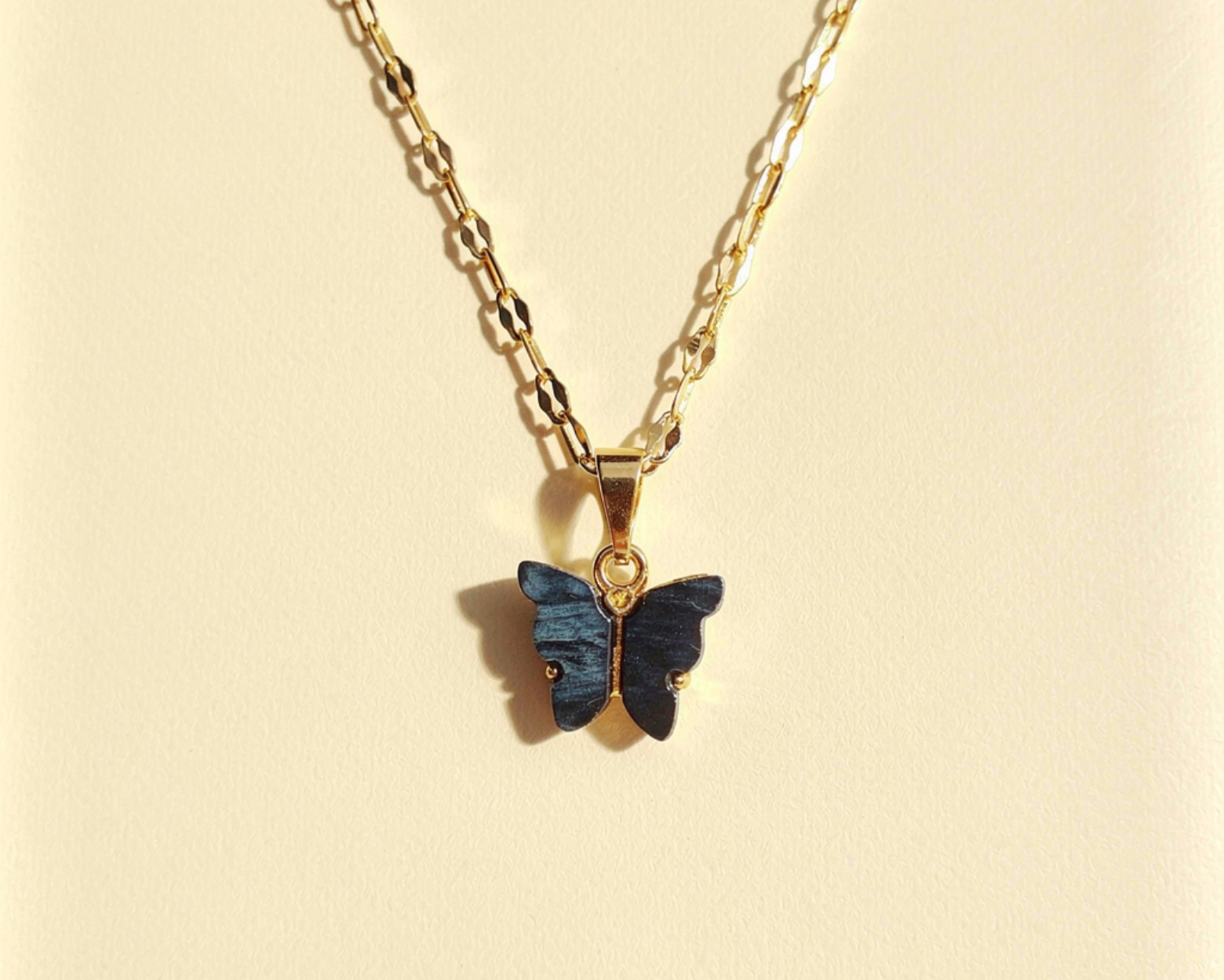 Charcoal Butterfly Pendant Necklace Charcoal Butterfly Pendant Necklace