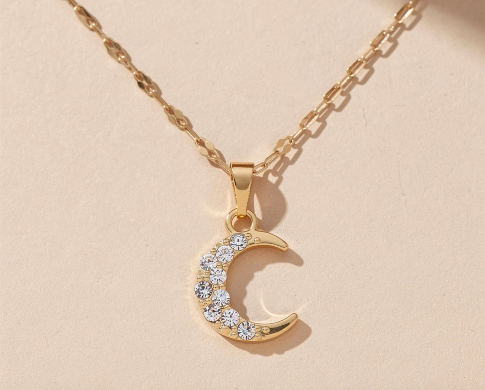 Classic Pave Crescent Moon Necklace Classic Pave Crescent Moon Necklace