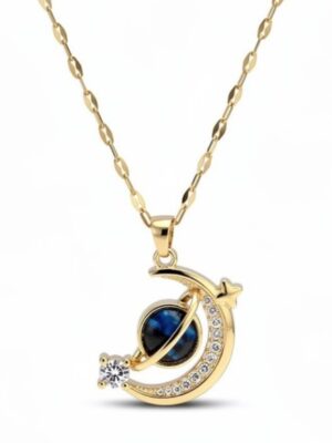 Cosmic Eclipse Crescent Necklace
