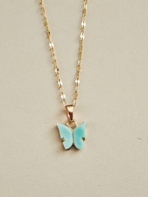 Marble Mint Butterfly Necklace