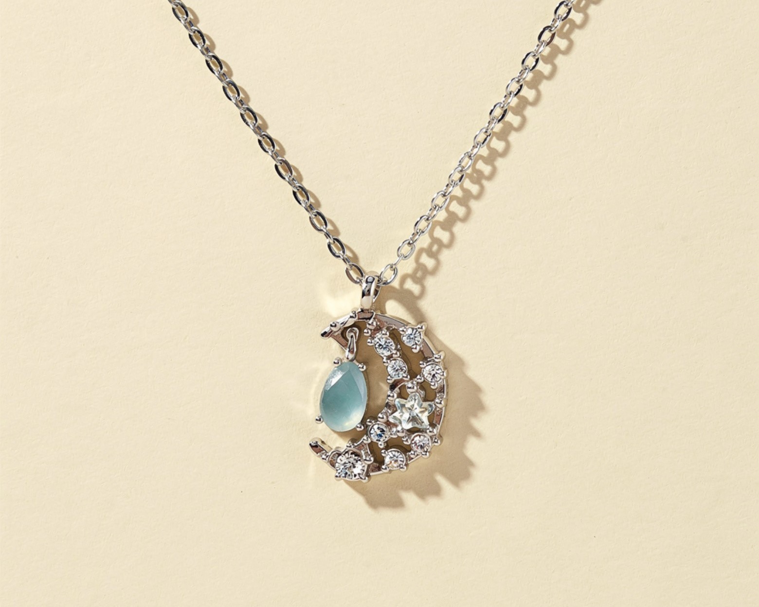 Silver Moon & Teardrop Pendant Necklace Silver Moon & Teardrop Pendant Necklace