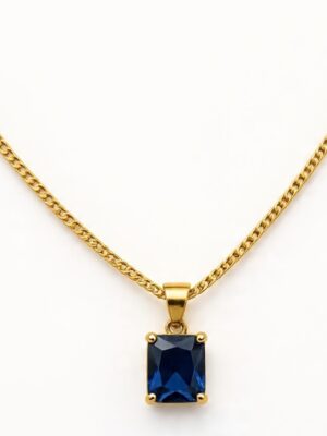 The Midnight Sapphire-Cut Pendant Necklace