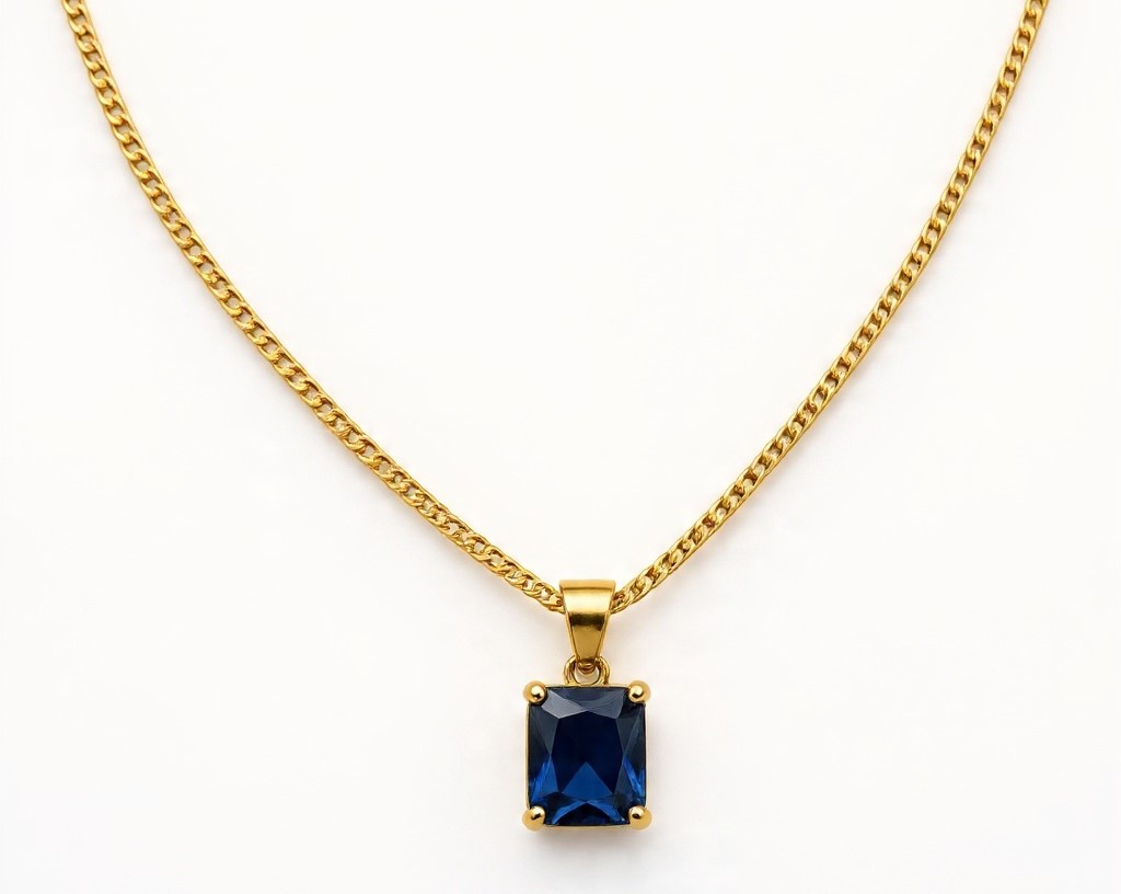 The Midnight Sapphire-Cut Pendant Necklace The Midnight Sapphire-Cut Pendant Necklace