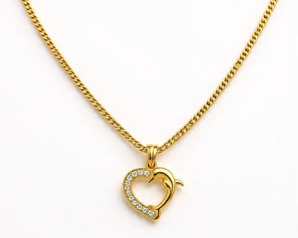 The Ocean Wave Dolphin Heart Necklace