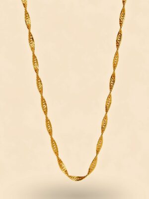 Classic Gold Twisted Wave Chain
